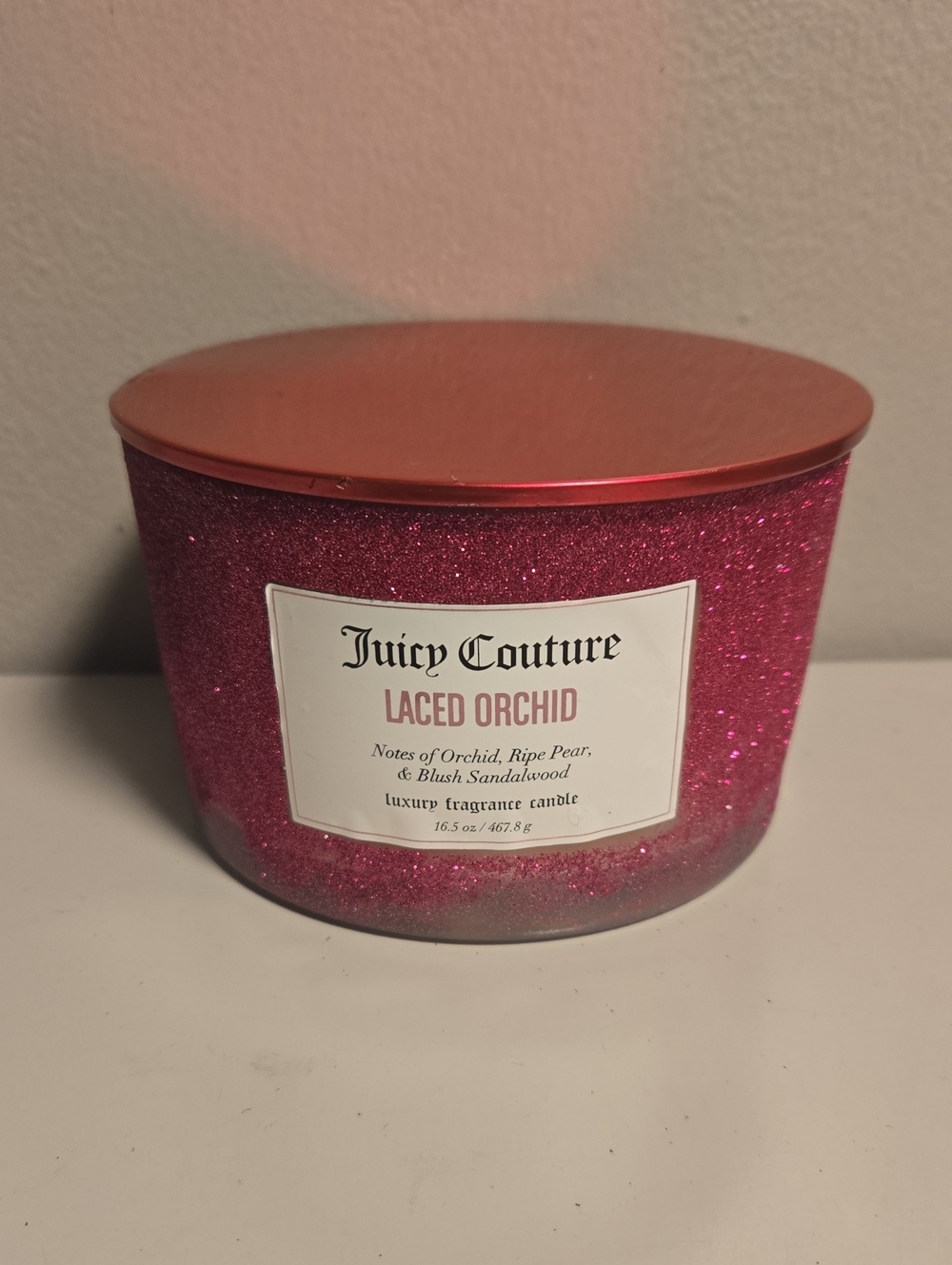 Juicy Couture Laced Orchid Glitter Jar Candle - Pink